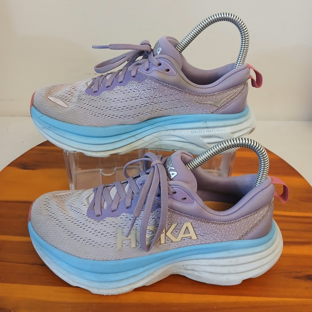 Hoka One One Bondi 8 Women 6 Purple Running Shoes Sneakers 1127952 CVPL